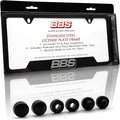 BBS Official Black Stainless Steel License Plate Frame – Made in USA – Premium by MegaRacer