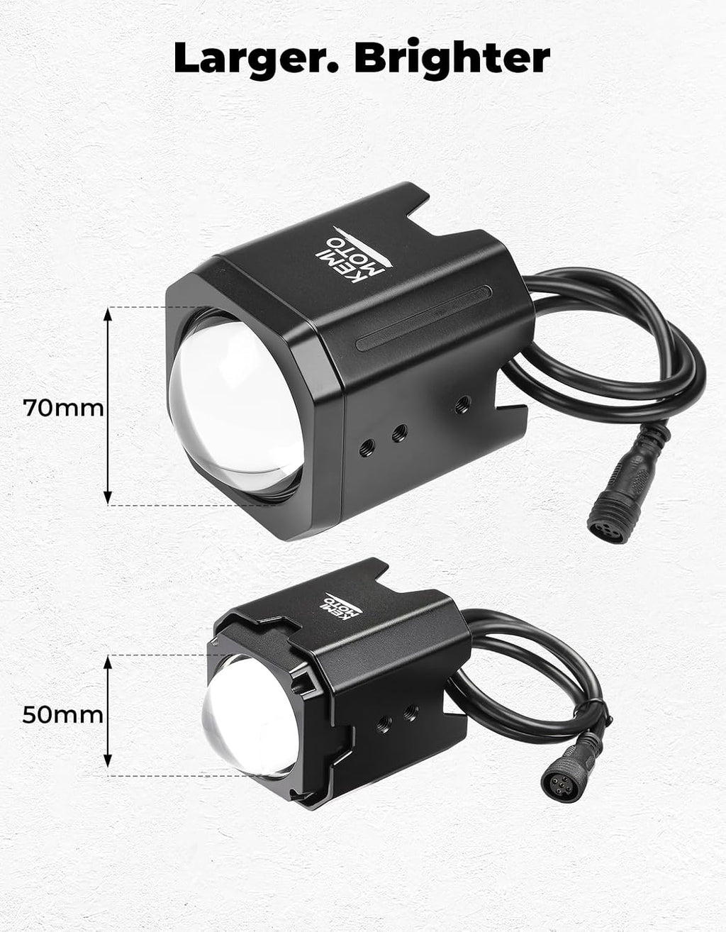 KEMIMOTO 70mm Whipless LED Whip Lights Compatible with UTV Polaris Can-Am | UTV Alien Lights Scratch-resistant Larger Brighter Compatible with Polaris RZR Can-Am CFmoto w/Mounts Fit 1.5''-2'' Roll Cage
