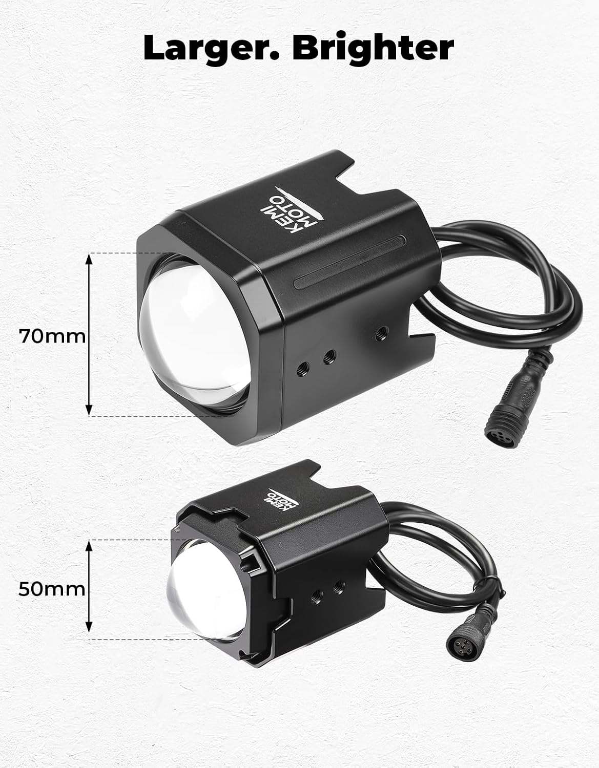 KEMIMOTO 70mm Whipless LED Whip Lights Compatible with UTV Polaris Can-Am | UTV Alien Lights Scratch-resistant Larger Brighter Compatible with Polaris RZR Can-Am CFmoto w/Mounts Fit 1.5''-2'' Roll Cage