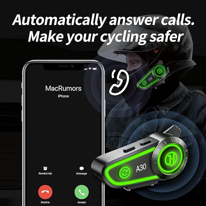 Motorcycle Helmet Speakers Helmet Bluetooth Headset Headphone Automatic Answer - Image 8
