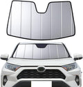 2019-2025 RAV4 Windshield Sun Shade Compatible for Toyota Rav4 LE,XLE,XSE Hybrid, 2021-2024 RAV4 Prime Custom-fit Foldable Sun Visor Window Sunshade with Storage Bag
