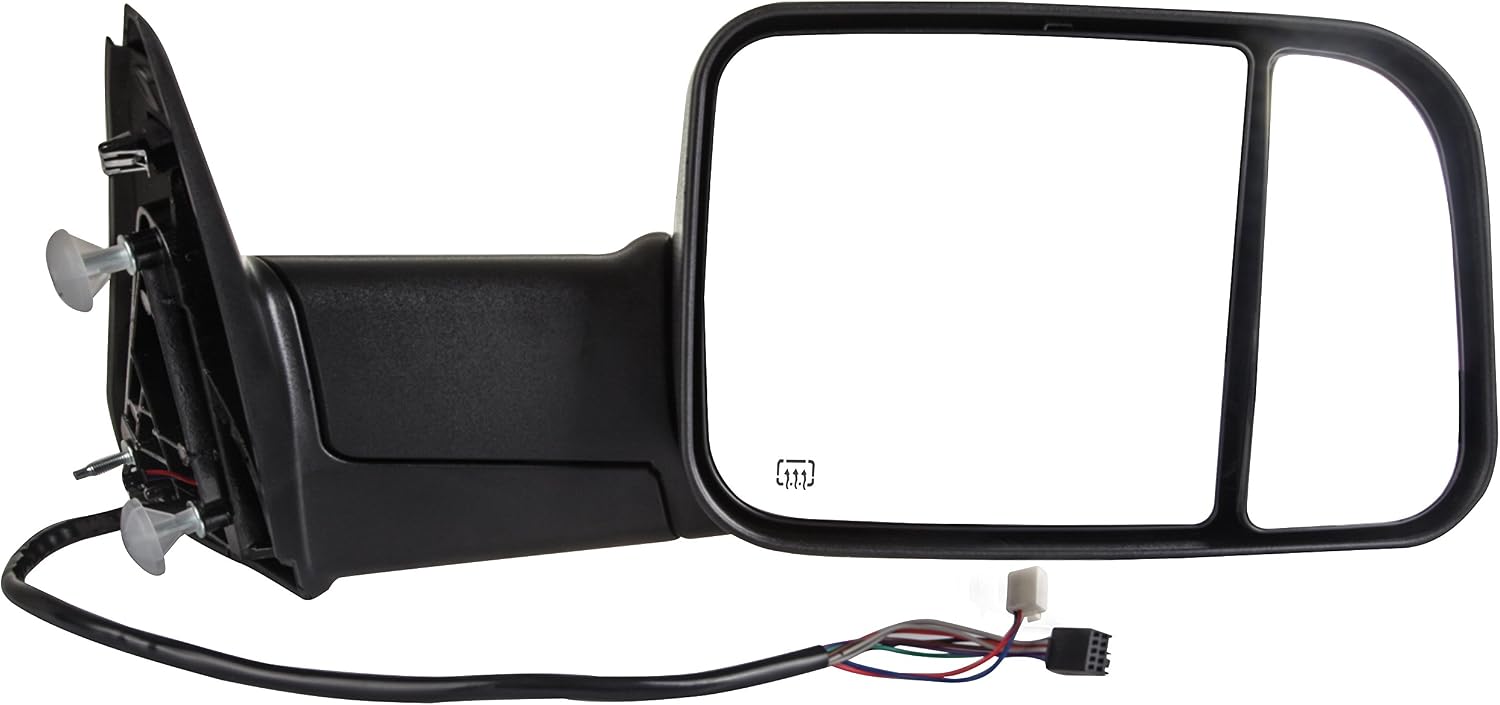 A Pair Heated Towing Mirrors Fits 2009-2015 for Dodge for Ram 1500 2010-2015 for Dodge for Ram 2500 3500 Pickup Truck, Power Adjusted View Mirror
