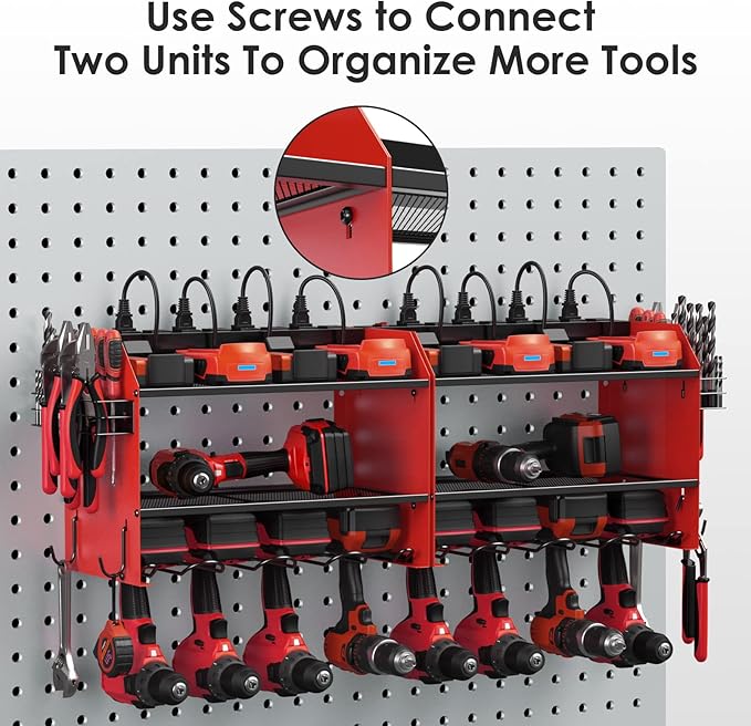 CCCEI Modular Power Tool Organizer Wall Mount Charging Station, Garage Drill - Image 6