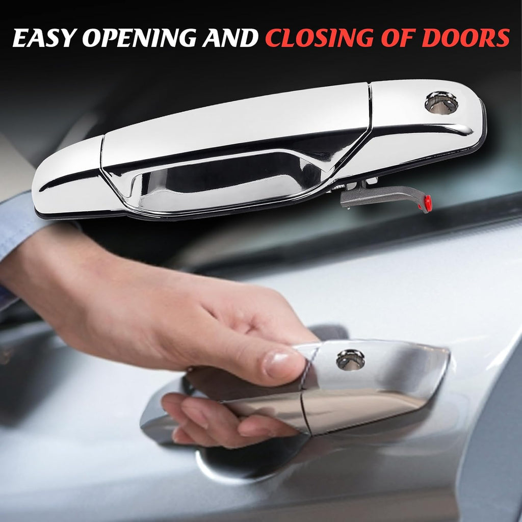 Front Driver Left Side Chrome Door Handles Fit For Chevy Silverado GMC Sierra 1500 2500 3500 Cadillac Escalade Yukon XL Denali Tahoe Avalanche Suburban 2007 2008 2009 2010 2011 2012 2013 2014