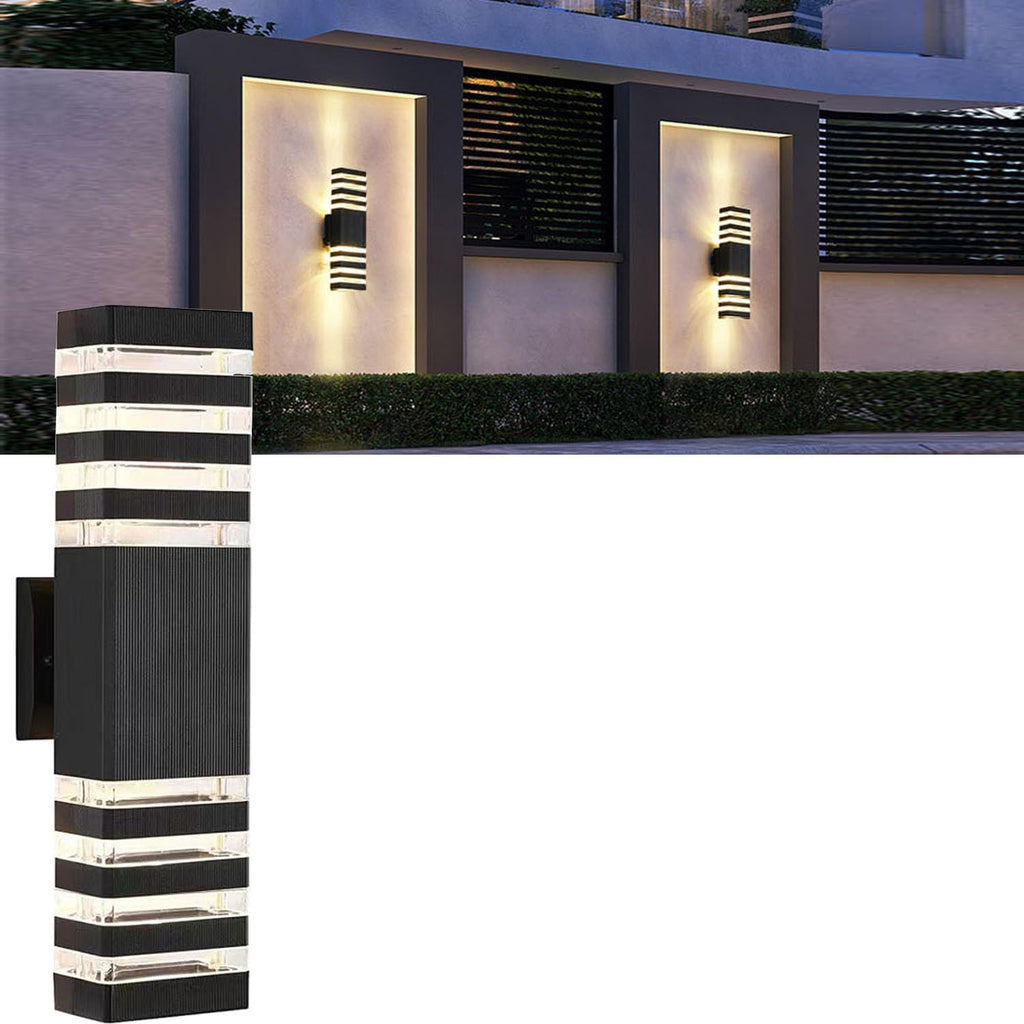 18inch LED Square Up & Down Wall Lights, 24W Outdoor Wall Light 4000K Day White