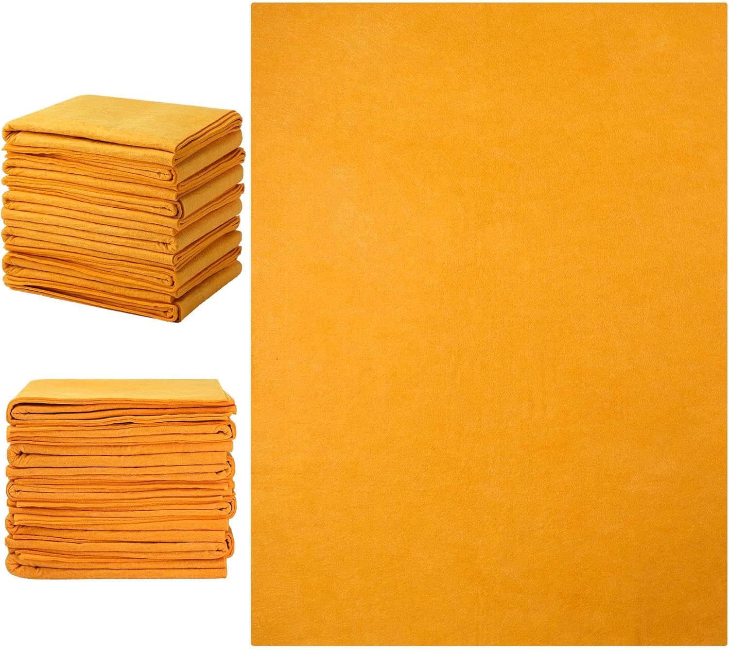 10 Pack 20" x 27" Shammy Cloths Absorbent Chamois Towel for Car Drying German Shammy Cloth Bulk Machine Washable Reusable Multi Purpose Orange Towels Anti Scratch for Home Car Pet Wash