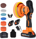 Cordless Car Buffer Polisher w/ 2x2000mAh 21V Batteries, 6 Inch Car buffer