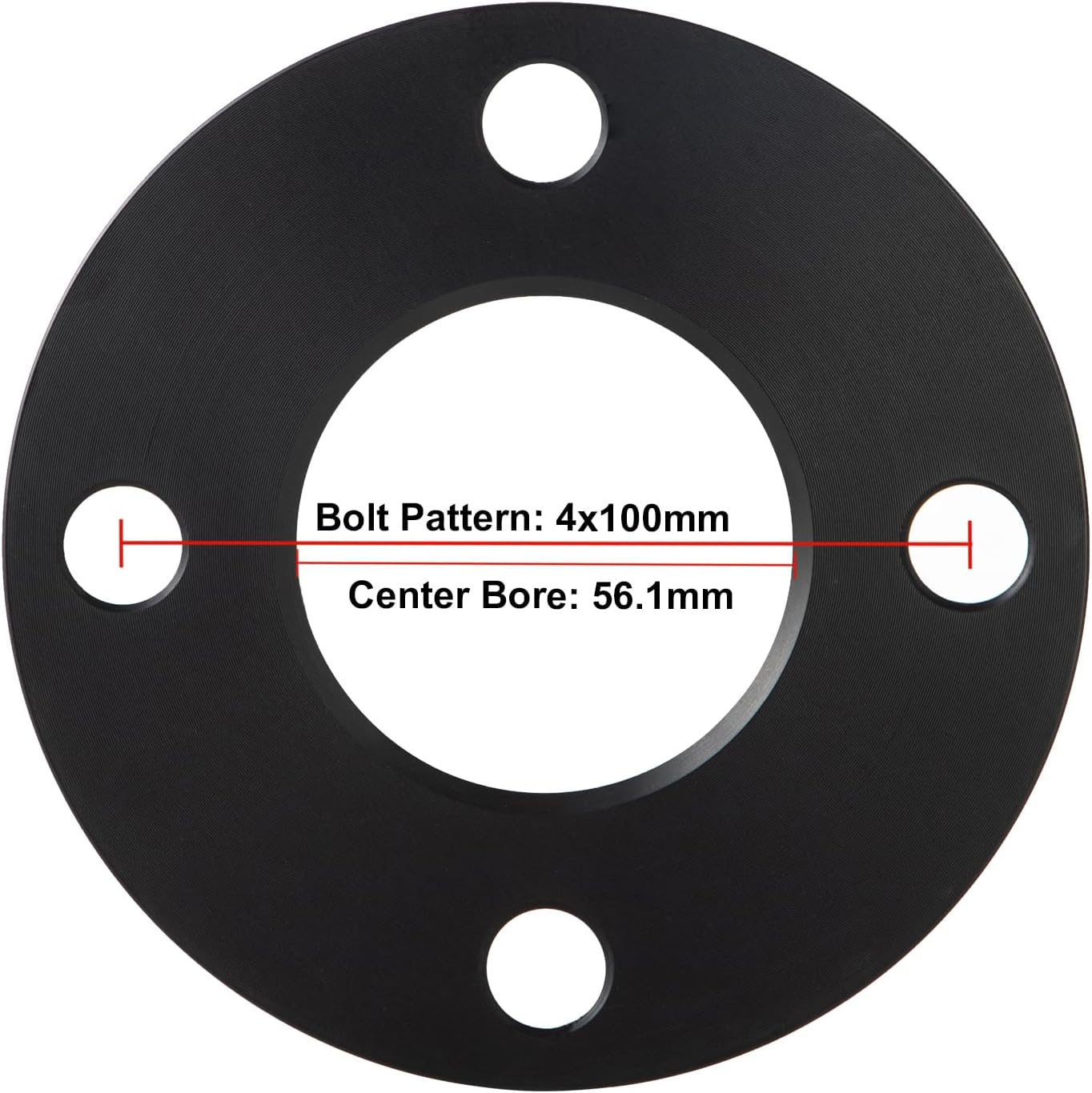 Black Forged 5x100 Hubcentric Wheel Spacers 10mm with 54.1mm Center Bore (NO Lip) Compatible with Toyota-Lexus-Scion-Pontiac 5 Lug - Pack of 2