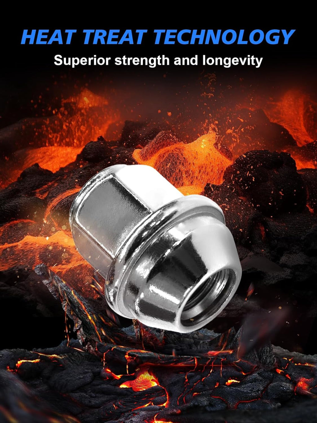 M12X1.5 Lug Nuts - 20pcs OEM Wheel Lug Nuts Compatible with 2009-18 Focus/2012-18 Fusion/2013-2020 Escape/2018+ EcoSport/2011-19 Fiesta, Chrome Acorn Wheel Nuts