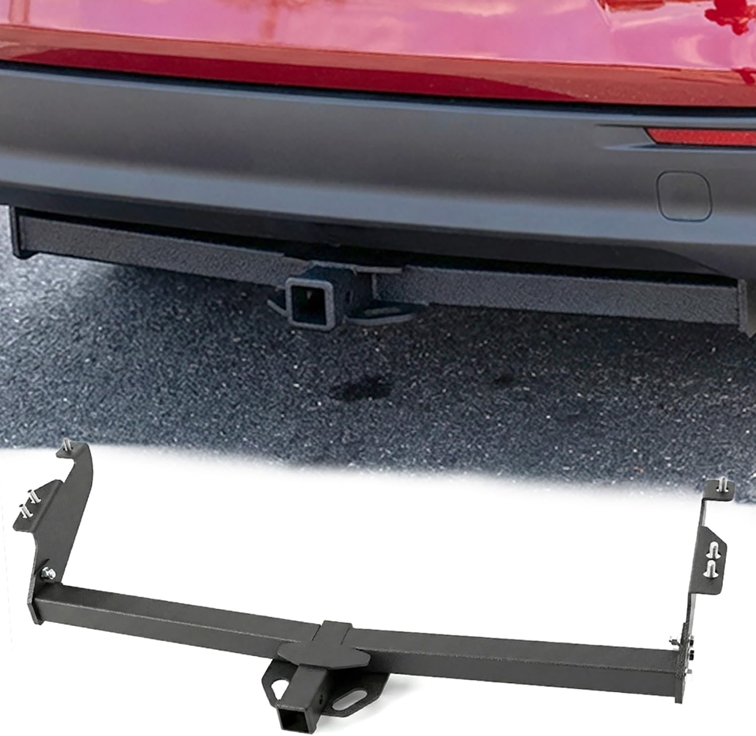 Class 3 Black 2 Inch Receiver Tube Rear Bumper Trailer Tow Hitch