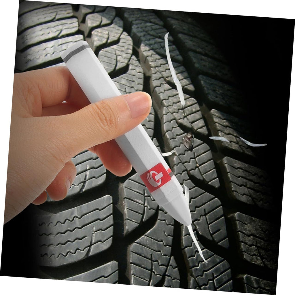 PRETYZOOM Tire Marking Pen, 3.93 in White Wax Chalk Marker for High-Visibility Temporary Tire Spot Identification & Quick Repair, for Car, Motorcycle & Bicycle Maintenance