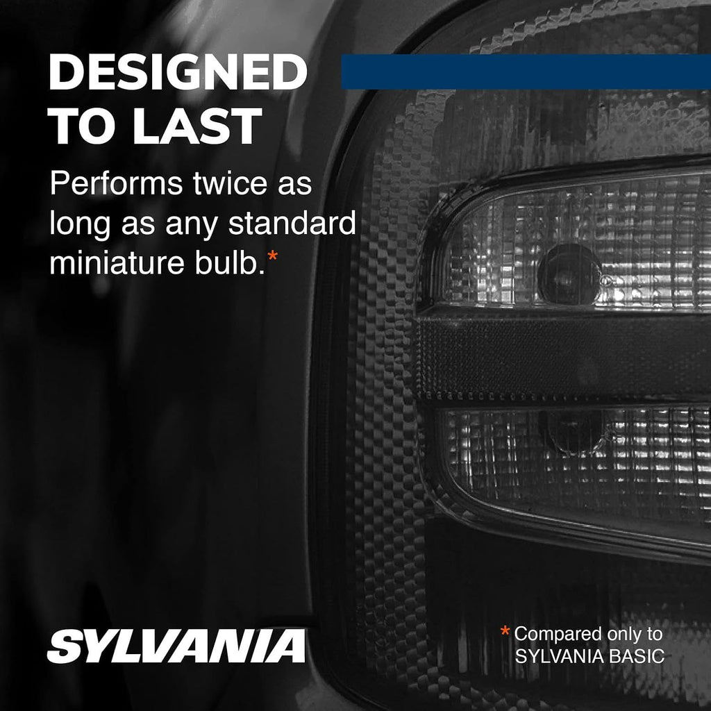 SYLVANIA - 2825 SilverStar Mini Bulb - Brighter and Whiter Light, Ideal for Interior Lighting - Map, Cargo and License Plate (Contains 1 Bulb)