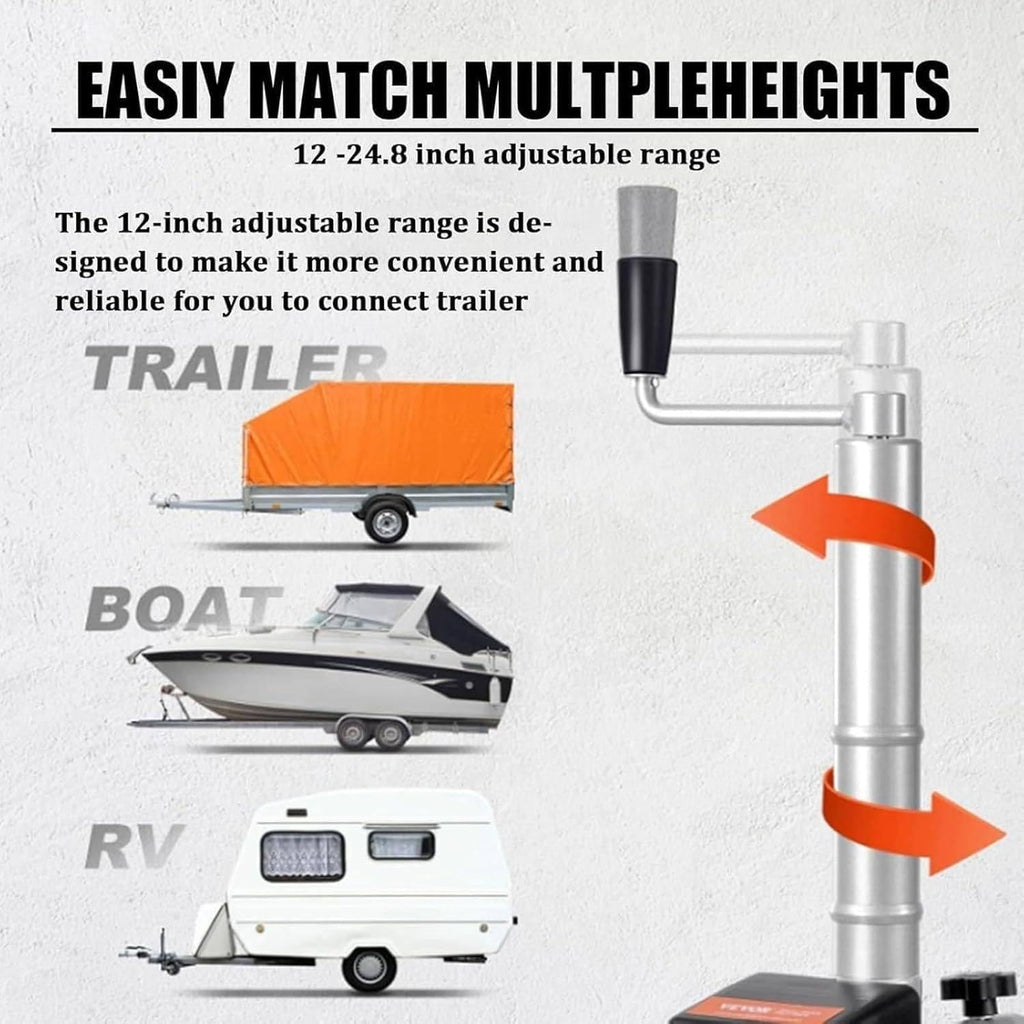 350W 12V Electric Wheel Trailer Mover, Electric Trailer Dolly, 5000lbs Towing Capacity, 7.5'' Rubber Tire, for Moving Trailer Caravan Boat
