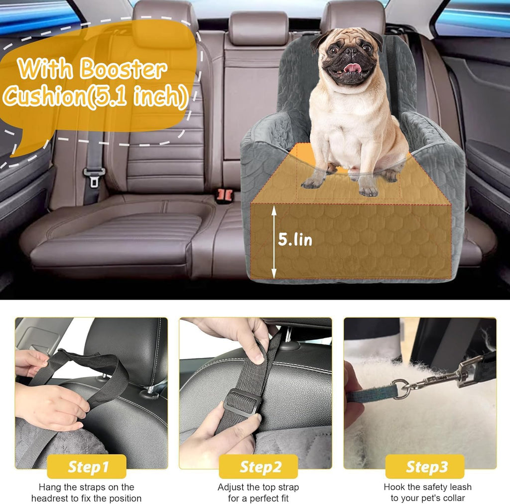 dog car seat for small/medium dogs, memory foam, side view