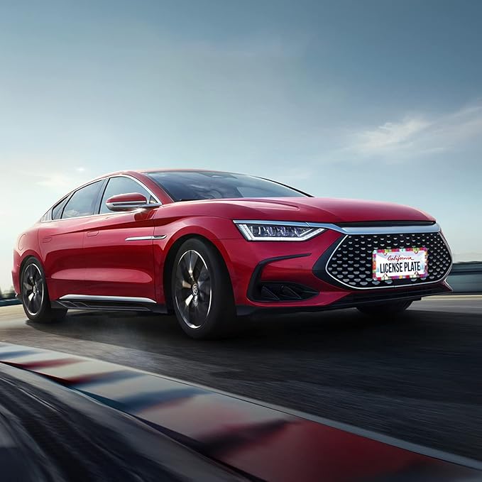 Pretty Cut Glass License Plate Frame Colorful License Plate Stainless Steel - Image 6