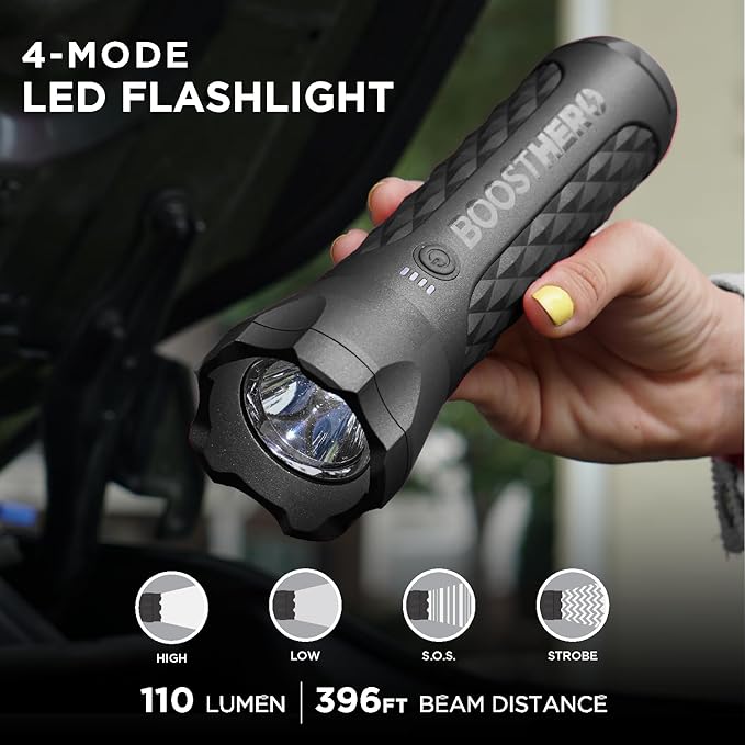 BoostHero Portable Car Battery Jump Starter, 000mAh Power Bank, LED Flashlight - Image 3
