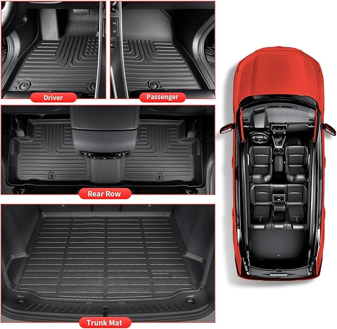 Wayhigh-All Weather Floor Mats for 2015-2020 Chevy Suburban & GMC Yukon XL（Only - Image 3