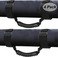 moveland 4 x Grab Handle Compatible with Roll Bar Grab Handles Jeep Wrangler YJ TJ JK JL Sports Sahara Freedom Rubicon X & Unlimited 1955-2023 (Black)