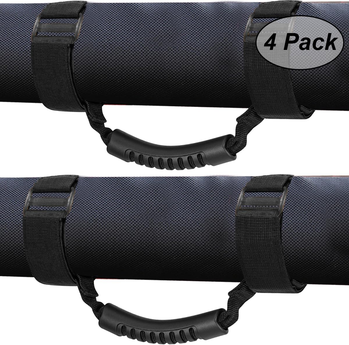 moveland 4 x Grab Handle Compatible with Roll Bar Grab Handles Jeep Wrangler YJ TJ JK JL Sports Sahara Freedom Rubicon X & Unlimited 1955-2023 (Black)