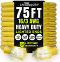 75ft Outdoor/Indoor Extension Cord 16/3 Gauge Heavy Duty 3 Prong SJTW,