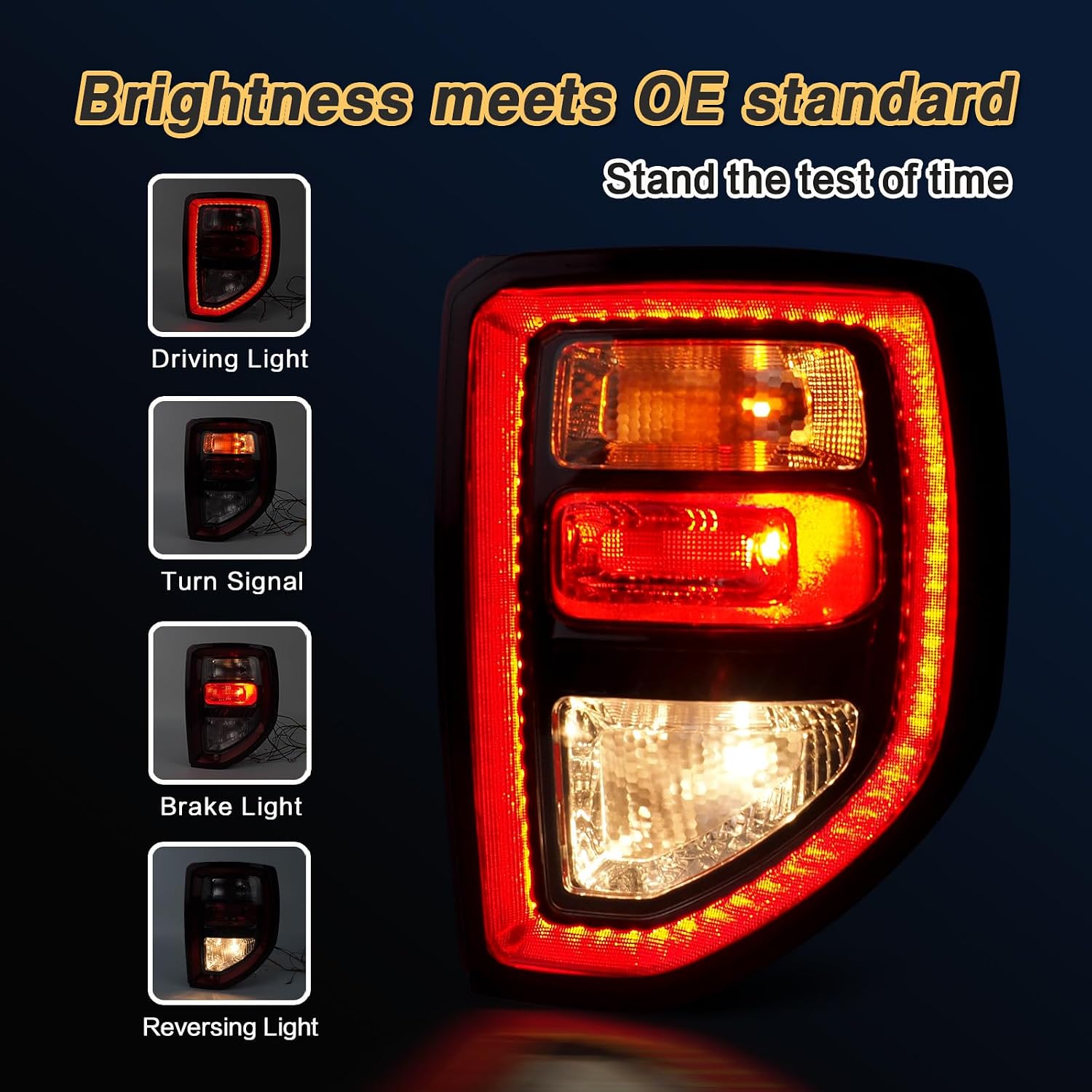 Tail lights Compatible with 2021 2022 2023 2024 2025 Ford Bronco Sport Rear Lights Assemblies OE Factory Style LED Model Tail Lamps Replace M1PZ13404A (Right Passenger Side)