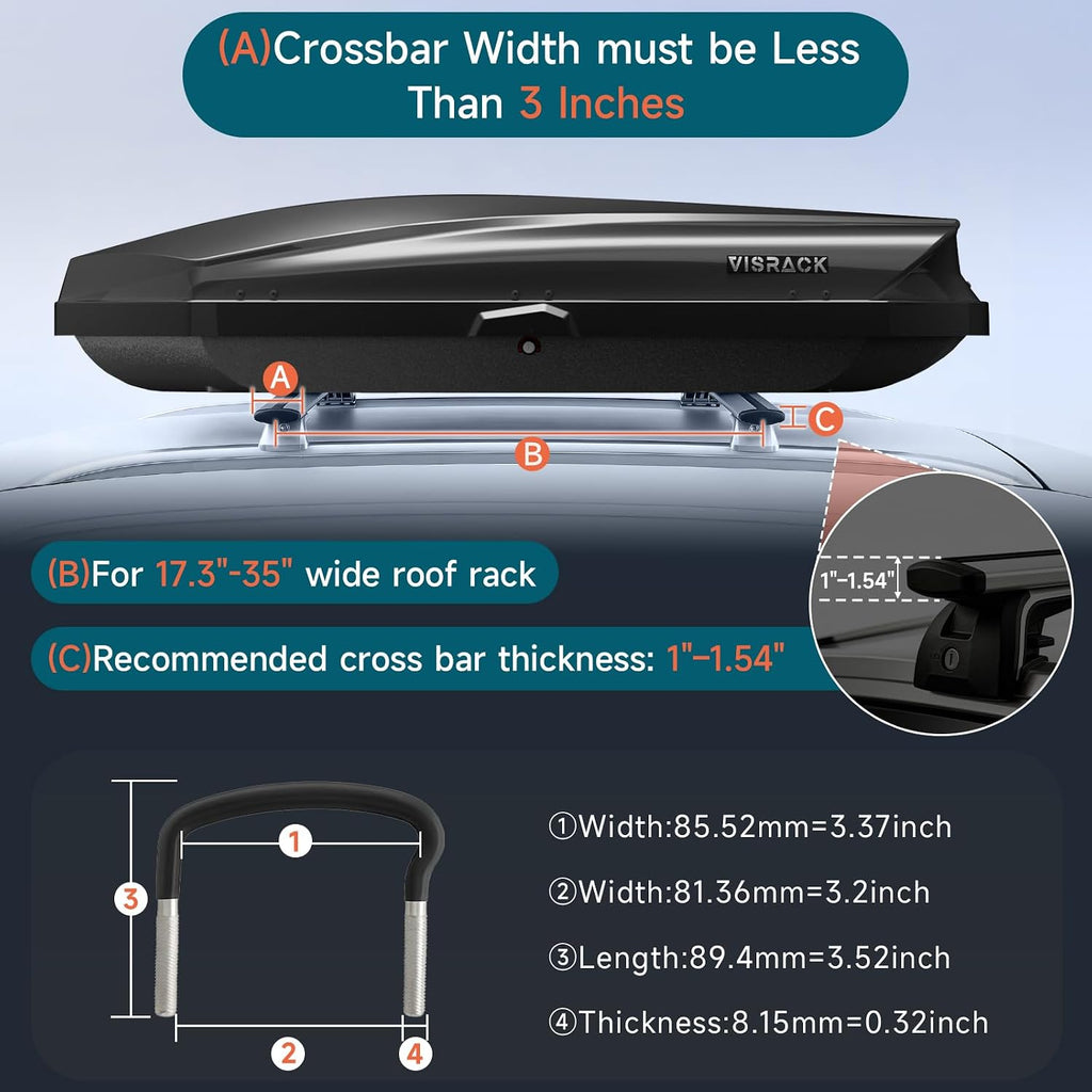 Rooftop Cargo Box,Rooftop Cargo Carrier Hard Shell with Security Keys, Waterproof Heavy Duty Roof Cargo Box, 70.08x34.57x14.53 Inches 21 Cubic Feet (Tool-Free Install) Black (B70)