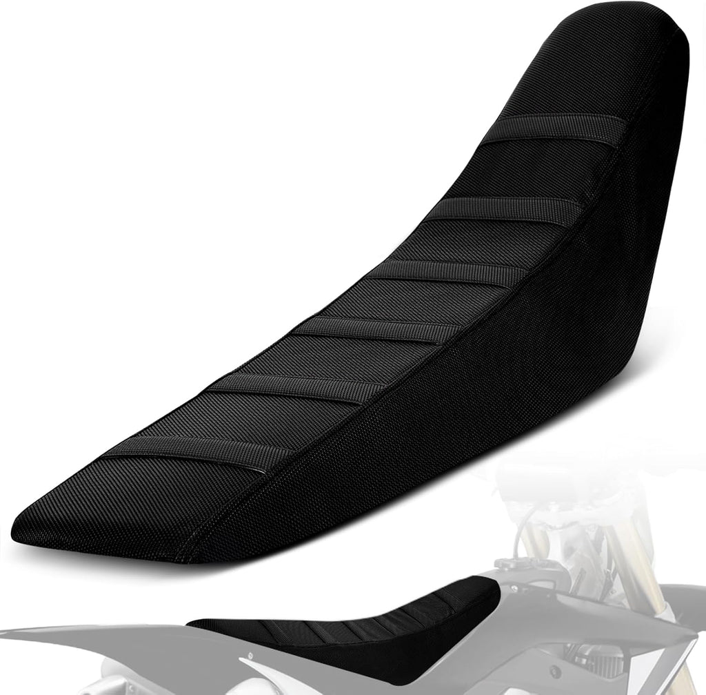 Motorcycle Soft Seat Cover Gripper Non-Slip Seat Cover Universal for Dirt Pit Bike Dual Sport Enduro Motocross Black