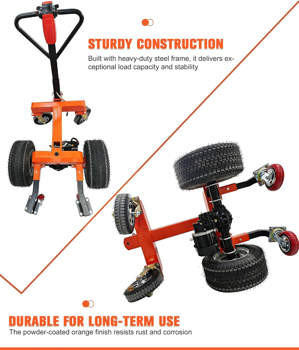 Heavy-Duty Trailer Dolly, Dual Universal Hitch Ball Trailer Mover, 4500 LBS Max Tongue Weight, Equipped with Dual 360° Swivel Wheels & Foot Parking Brake, Ergonomic Extended Handle for RV, Camper