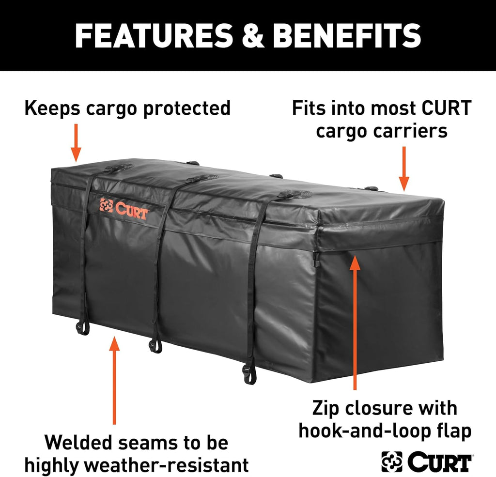CURT 18210 Cargo Bag, Black Vinyl, 56-Inch x 18-Inch x 21-Inch