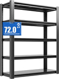 72" H Metal Storage Shelving, 2500LBS Heavy Duty Shelves Unit, Adjustable 5