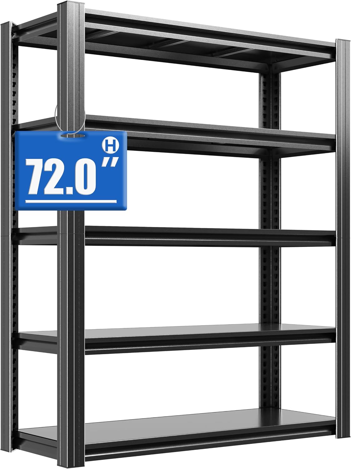 72" H Metal Storage Shelving, 2500LBS Heavy Duty Shelves Unit, Adjustable 5