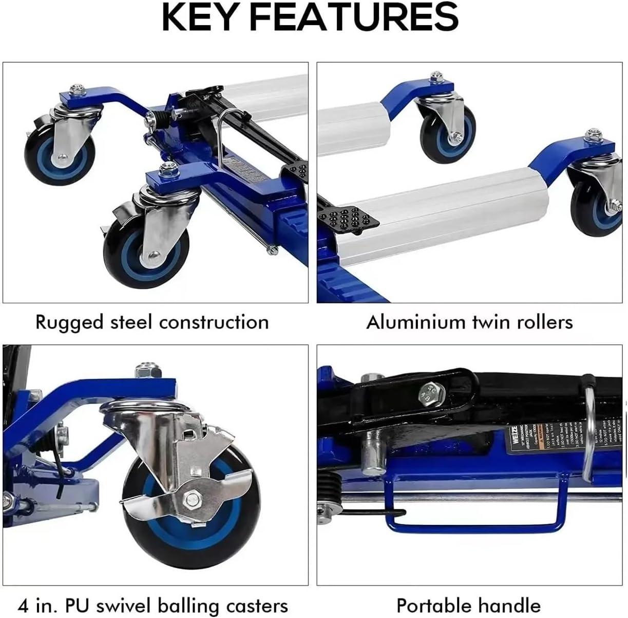 Car Moving Dolly 12 Inch Hydraulic Wheel Jack Movers Property Fire Fighting Trailer Moving Hydraulic Mechanical Lifter Trailer Mover,Mr8016-3