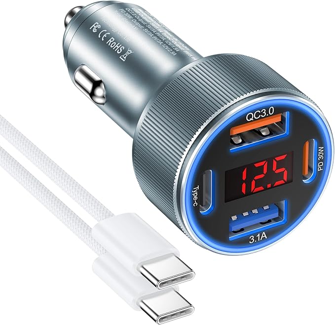 Car Phone Charger for iPhone 16 15, Besgoods USB C Car Charger Adapter 4 Ports by Besgoods