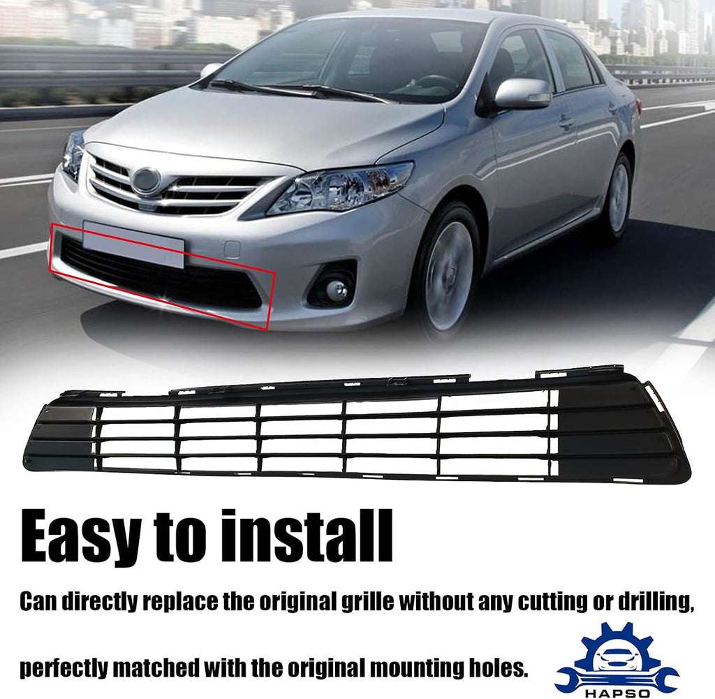 For 2011-2013 Toyota Corolla Front Bumper Lower Grille 5311202280 TO1036125 | For CE/LE/L/S/XLE/XRS Sedan 4-Door, ABS, Bumper Center Insert Grille Grill Replacement Accessories