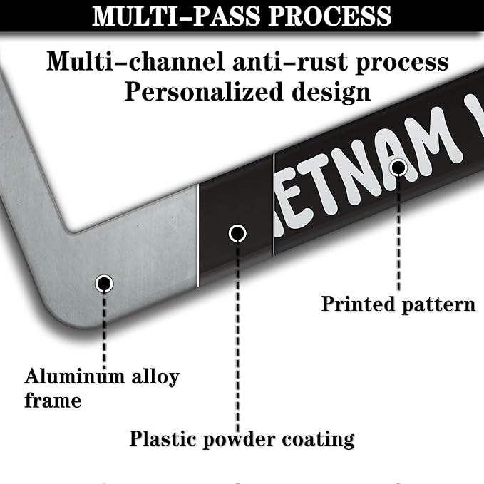 License Plate Frames Black and White License Plate Covers Disabled Vietnam - Image 5