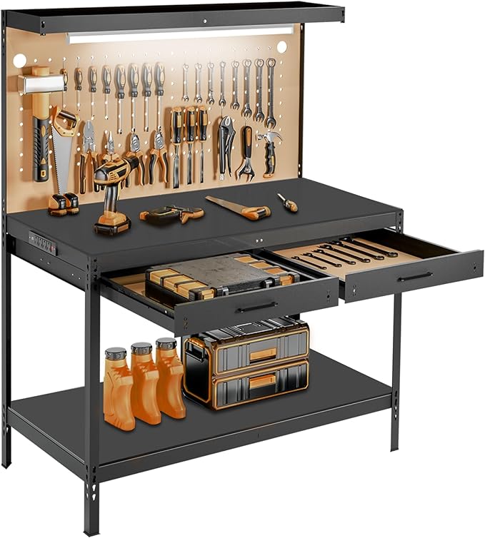 Work Bench, Work Benches for Garage, Work Table, A3 Steel 600LBS Capacity by Unknown