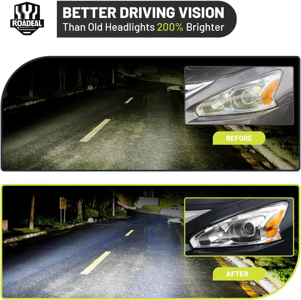 Headlights W/Bulbs for 2013 2014 2015 Nissan Altima 4-Door Halogen Headlamp Replacement Driver & Passenger Side (DOES NOT FIT XENON/HID)