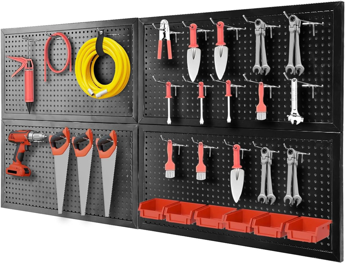 48x24 Inch Metal Pegboard Wall Organizer, Peg Board Utility Tool Storage