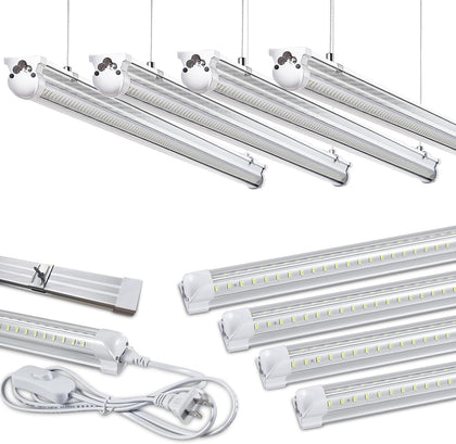 8Pack 8FT LED Shop Light Garage Light, 100W 6000K White Light 15000LM Super