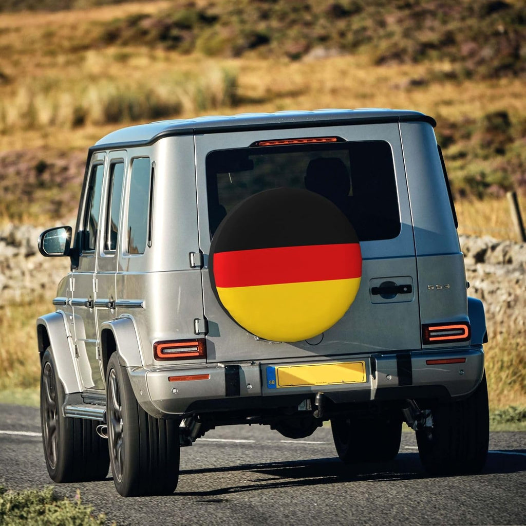 German Flag Print Universal Spare Tire Cover for RV, Jeep | Wheel Protector Fits Rv, Trailer, Jeep, Shield Tires From Sun, Dirt And Rain For Outdoor Storage