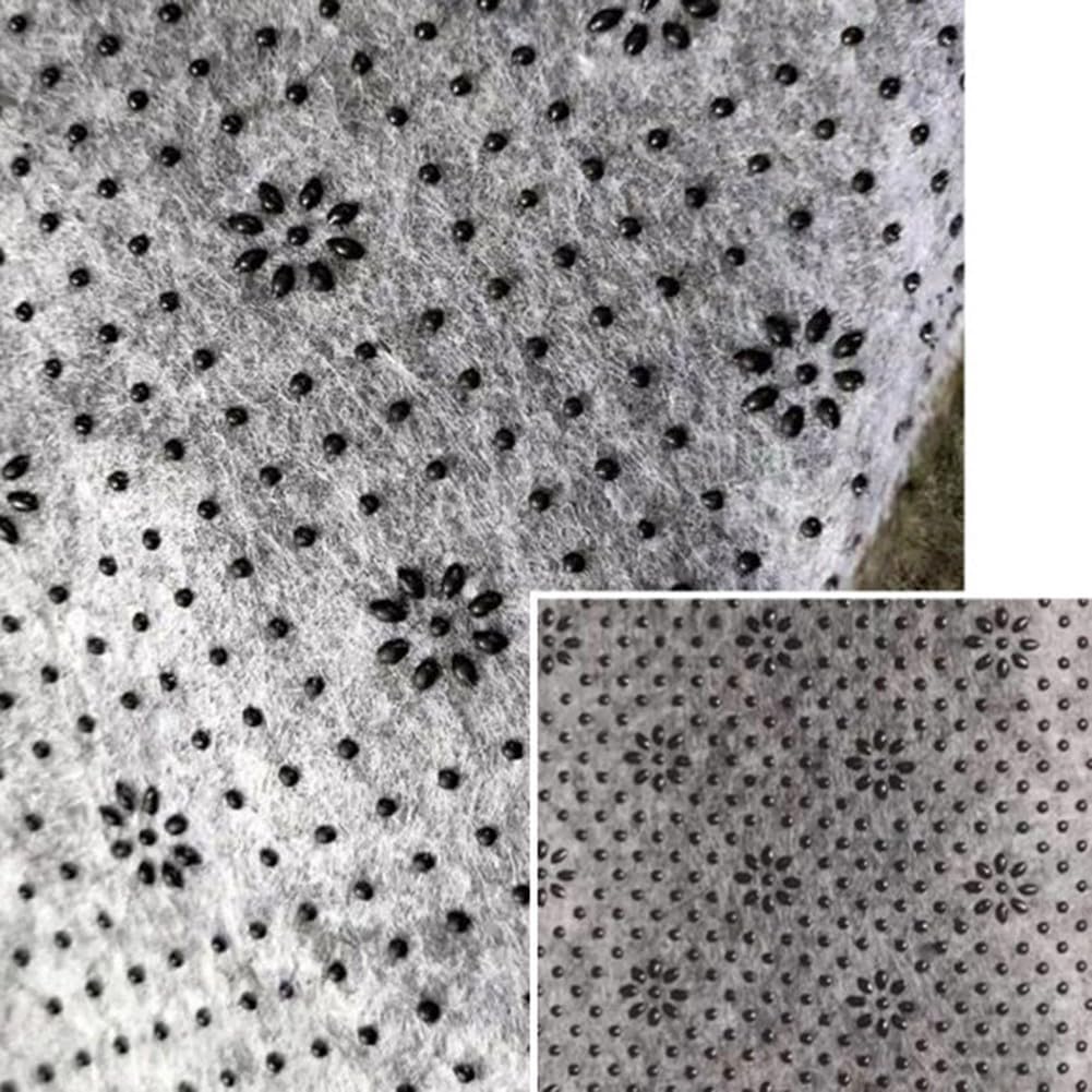 Plum Blossom Non Slip Fabric, Vinyl Rubber Felt for DIY Carpet Floor Mats and Car Seat Cushions, Grey & Black Anti-Slip Material Roll
