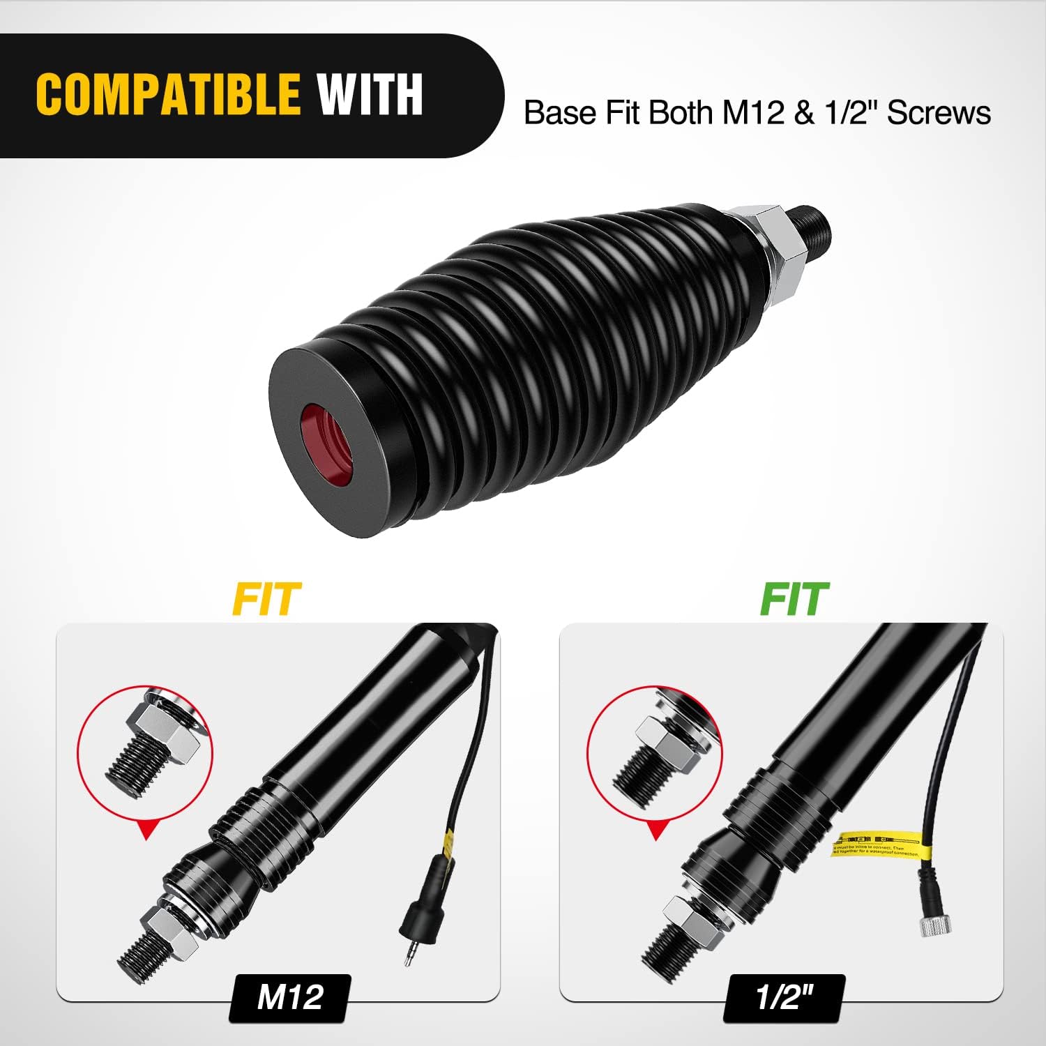 Nilight 1pc Heavy Duty Barrel Spring Mounting Base for Whip Light Compatible with ATV UTV RZR SXS Can Am Truck Jeep Off Road