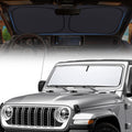 Upgrade Thickened Jeep Wrangler Windshield Sun Shade,Foldable Gladiator Dashboard Shield Sun Visor for 1997-2026 Sahara Rubicon JK JL CJ YJ TJ for UV and Heat Windshield Sunshade with Storage Bag