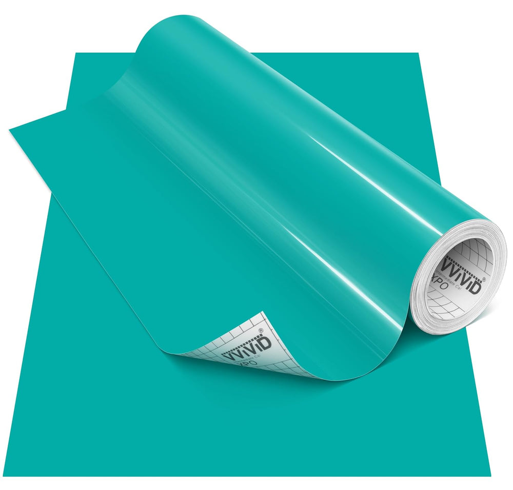 VViViD DECO65 Turquoise Gloss Permanent Adhesive Craft Vinyl (12" x 100ft)
