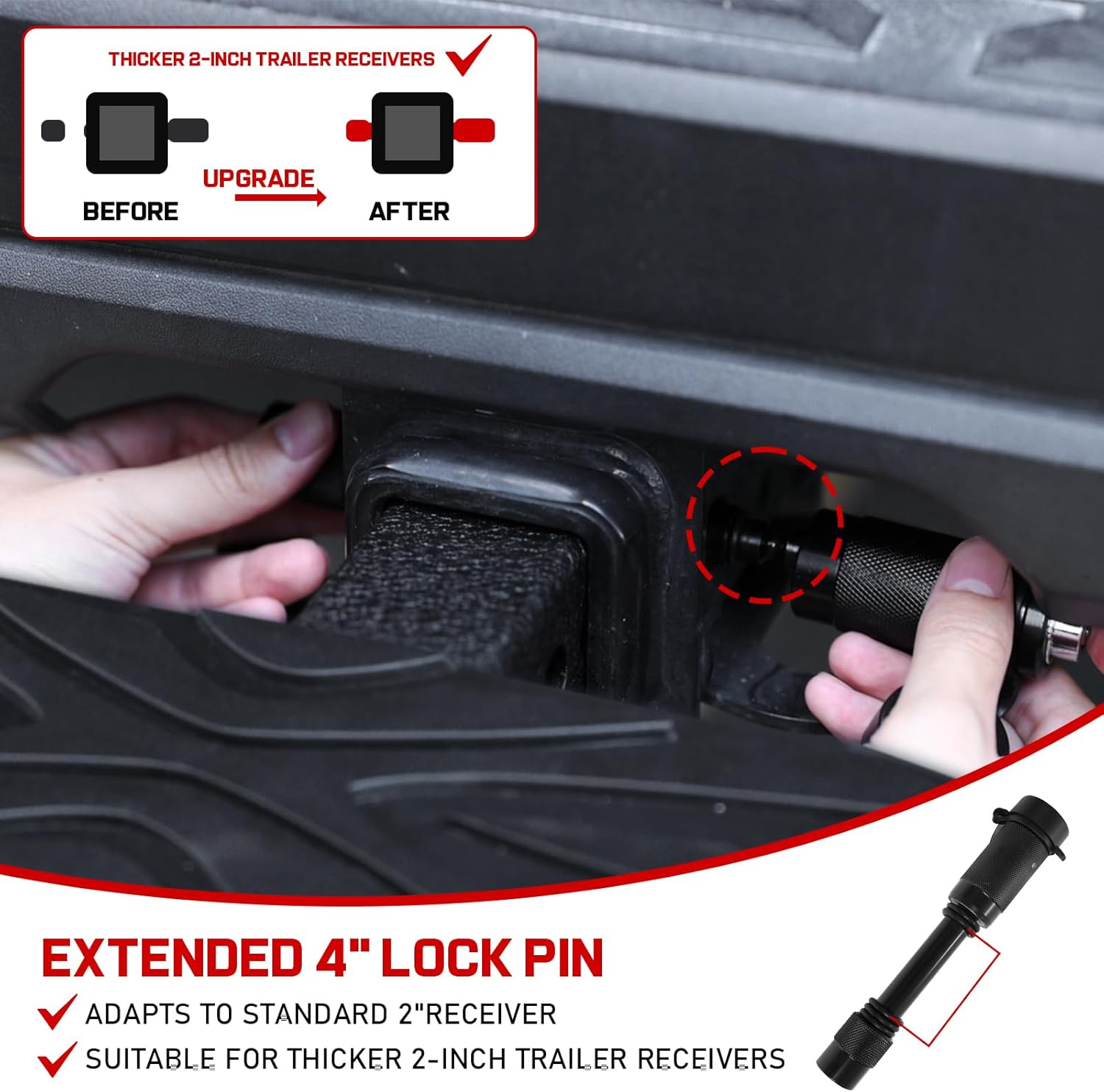 Double Layer Tow Hitch Step for 2" Hitch Receiver, Carbon Steel with Dual-Stage Black Powder Anti-Slip Trailer Hitch Step Universal Fit for Trucks SUV Car Van