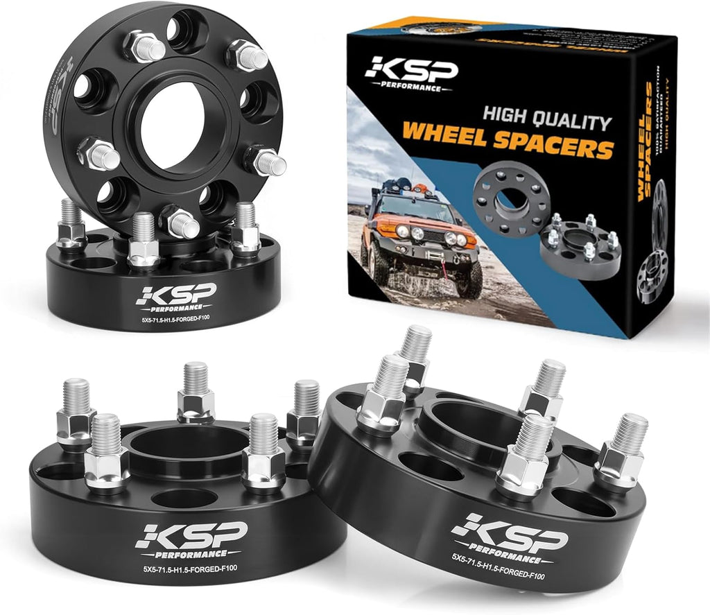 KSP 5x5 Wheel Spacers for Grand Cherokee 2011-2025, 1.5inch 5x127mm Hubcentric Spacer fit Wrangler JL/JLU 2018-2025, 38mm Thick Spacer with 71.5mm Hub bore M14x1.5 Stud Work On Gladiator