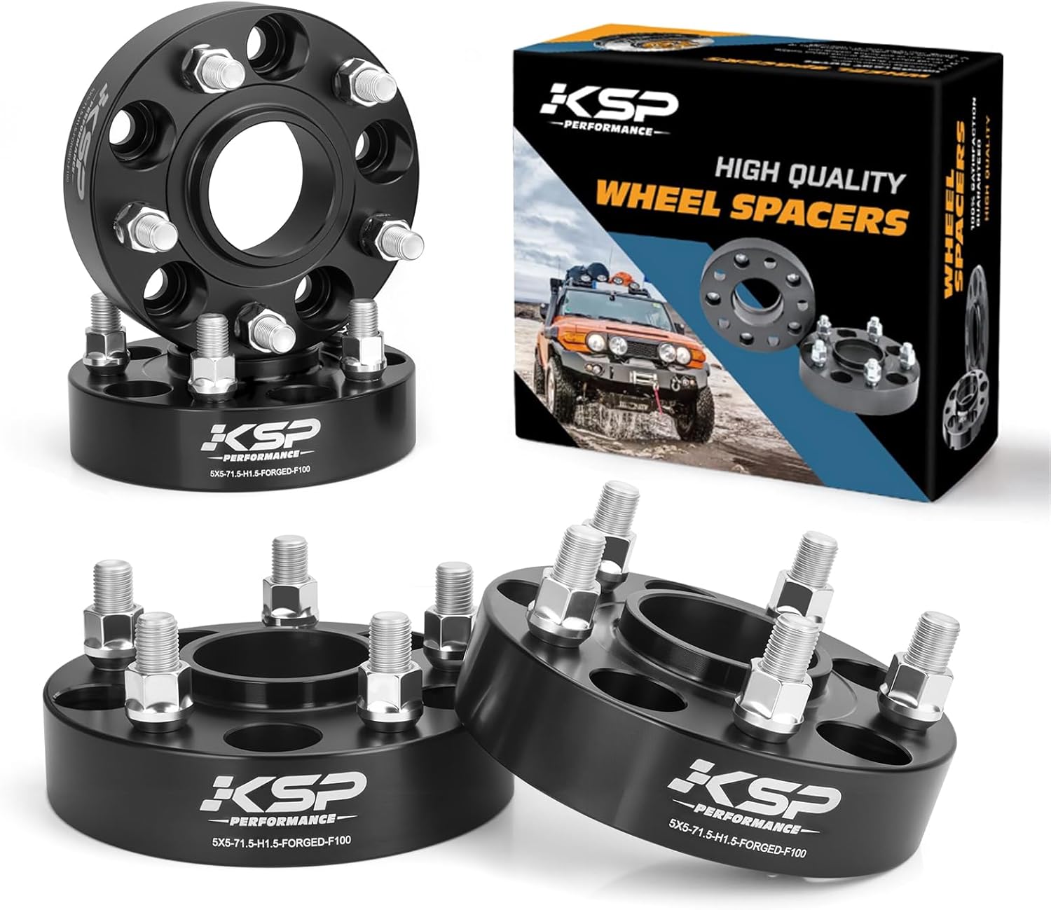 KSP 5x5 Wheel Spacers for Grand Cherokee 2011-2025, 1.5inch 5x127mm Hubcentric Spacer fit Wrangler JL/JLU 2018-2025, 38mm Thick Spacer with 71.5mm Hub bore M14x1.5 Stud Work On Gladiator
