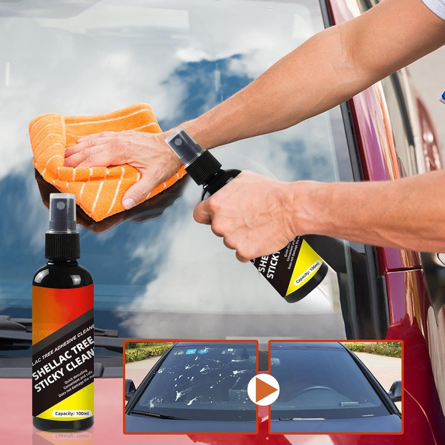 Bird Poop Remover Car – versatile portable premium Adhesive Stain, Cleaner, sturdy Detail, Spray 100ml Cleaning Supplies Exterior | Multipurpose Outdoor Indoor Utility sturdy elegant