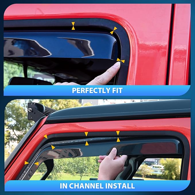 Nilight Durable in Channel Rain Guards - Image 4