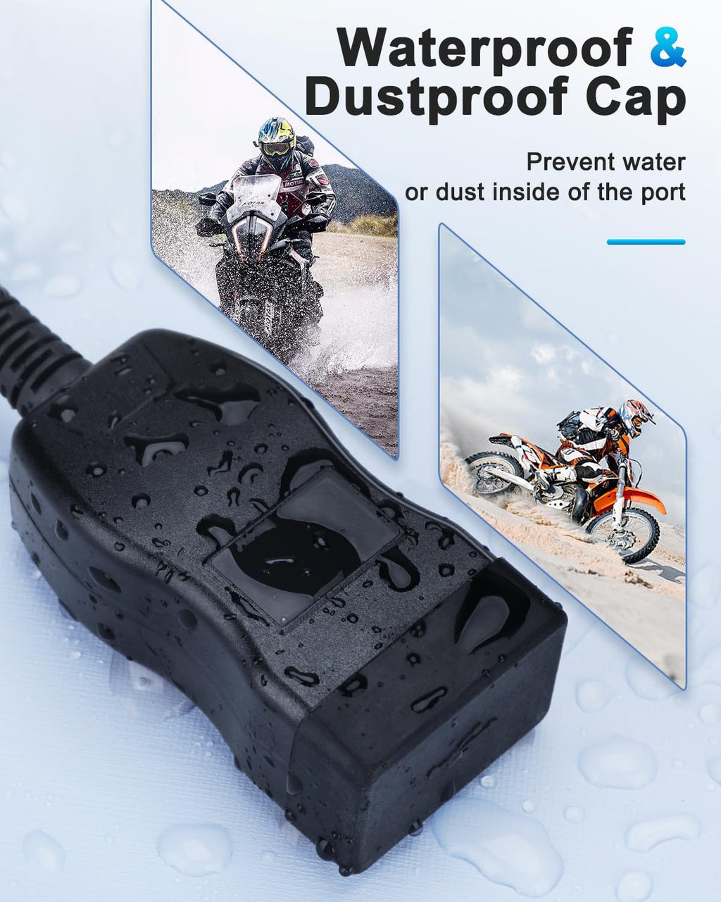 EXTRACTME Motorcycle USB Charger, Dual USB Type C PD & Quick Charge 3.0 Motorcycle Phone Charger with Voltmeter & ON/Off Switch, Waterproof Motorcycle Accessories for All Phone, Tablet, GPS